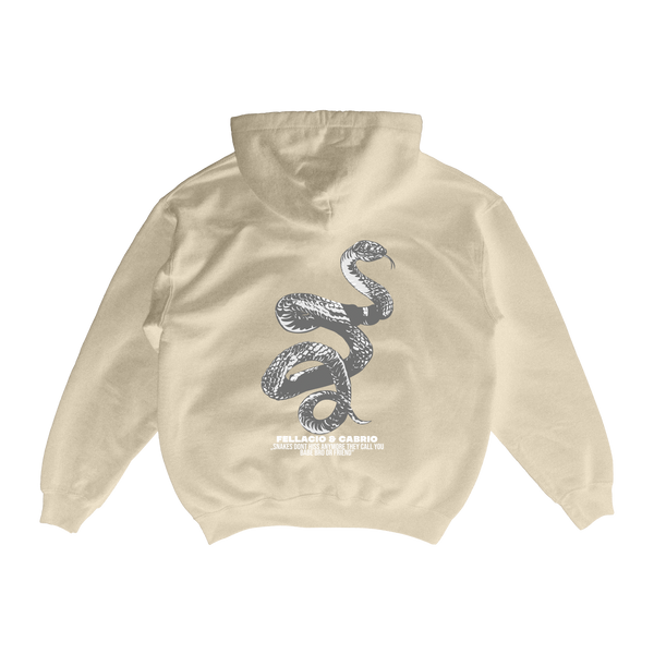 "FAKE FRIENDS" CREAM HOODIE - Fellacio&Cabrio