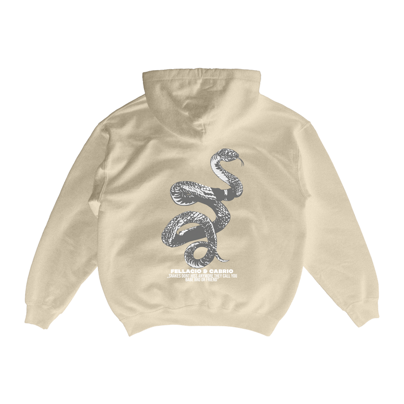 "FAKE FRIENDS" CREAM HOODIE - Fellacio&Cabrio