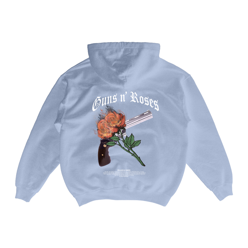 "GUNS N' ROSES" BABYBLAU HOODIE - Fellacio&Cabrio